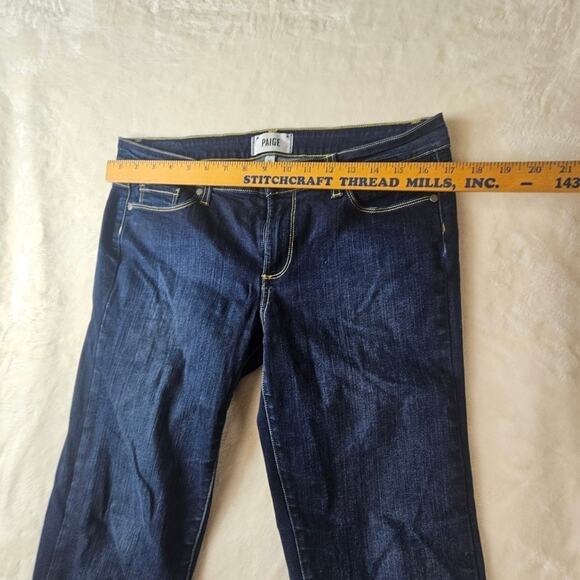 Paige Skyline Skinny 31 Women’s Stretch Denim Dark Blue Wash Designer Western - Picture 2 of 10